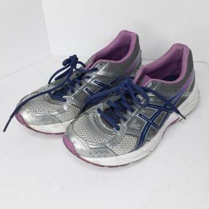 Asics Gel Contend 4 Womens Running Shoes Purple Silver Lace Up T765N Size 7.5 H3